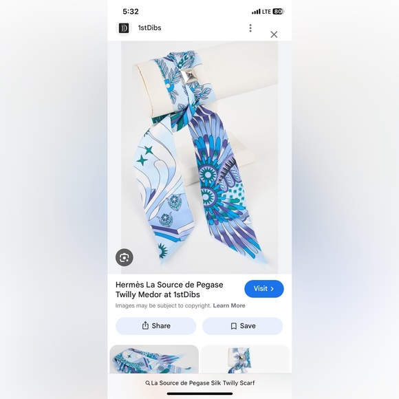 HERMES La Source de Pegase twilly πUSEDπ - Picture 11 of 11